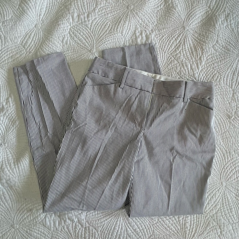 Talbots Hampshire Ankle Curvey Striped Dress Pants Casual Travel Coastal Summer
